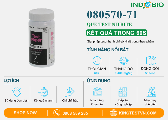Chi tiết que test nitrite Sibata 080570-71